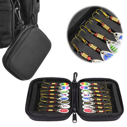 16 Pcs Fishing Spoons Lures Metal Baits Set with Water-resistant Storage Bag Case for Trout Bass Casting Spinner Fishing Bait