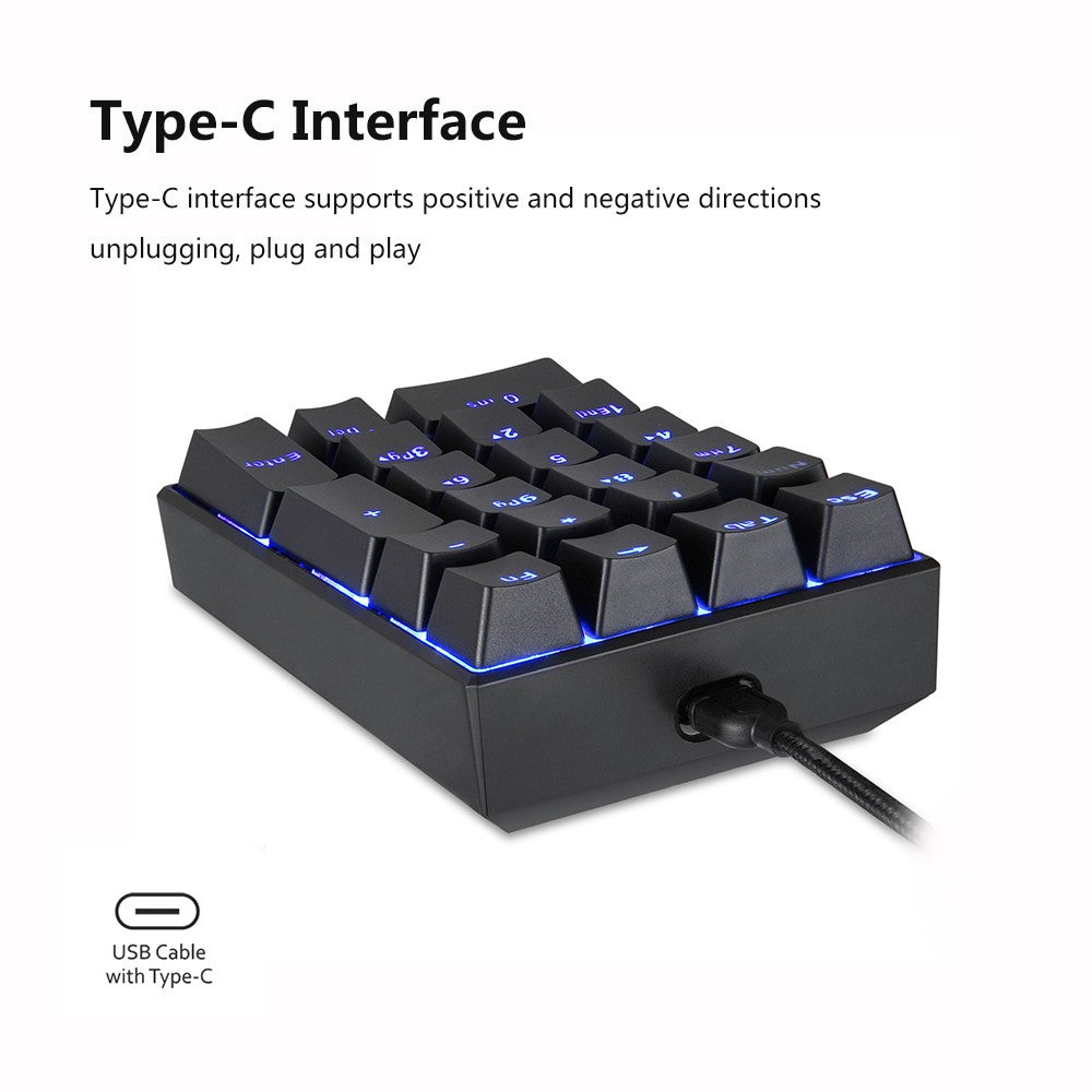 MOTOSPEED K23 Motospeed Back Light Wired USB Mechanical Keyboard with 21 Keys