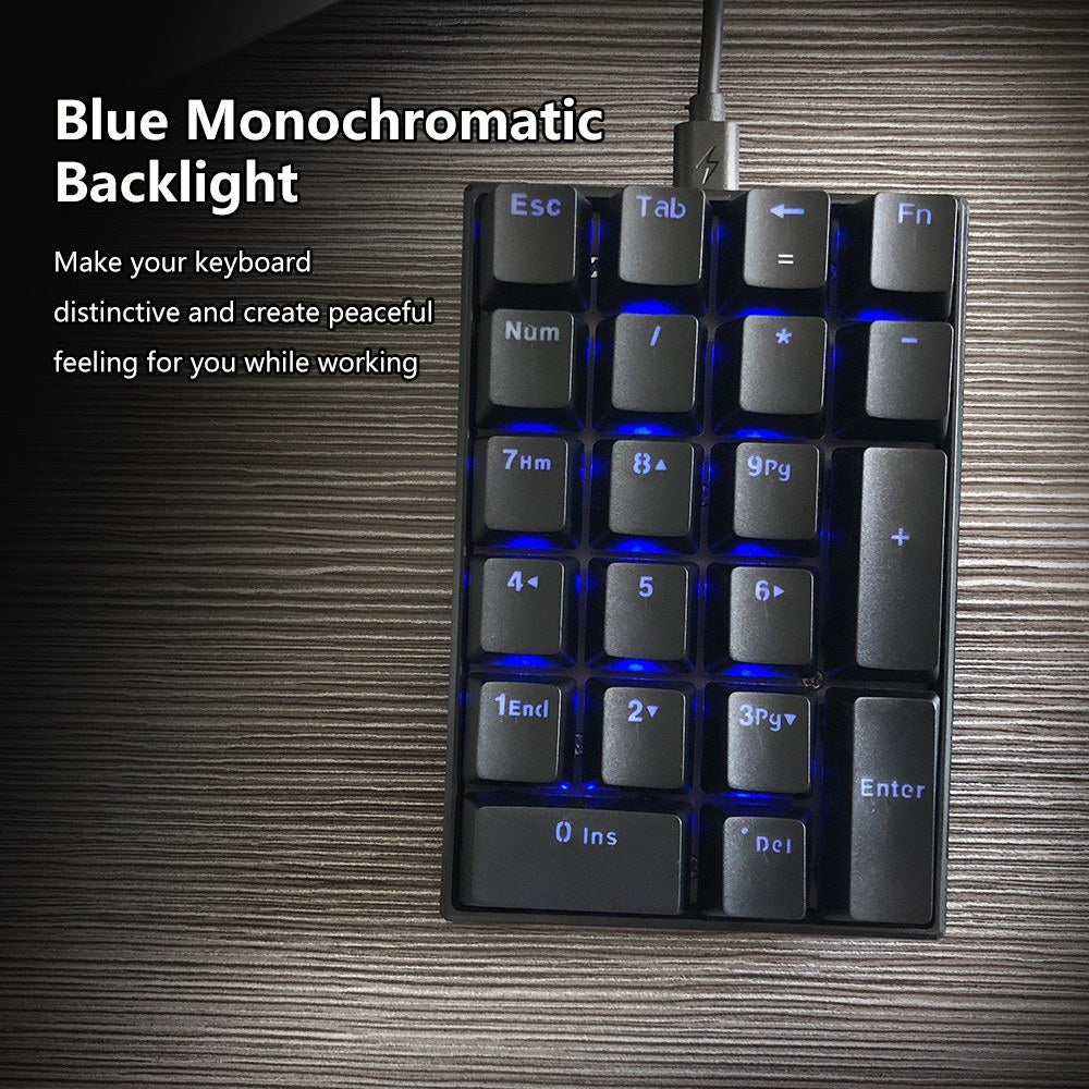 MOTOSPEED K23 Motospeed Back Light Wired USB Mechanical Keyboard with 21 Keys