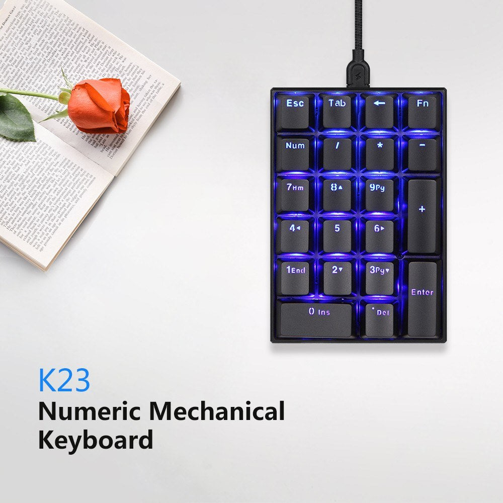 MOTOSPEED K23 Motospeed Back Light Wired USB Mechanical Keyboard with 21 Keys