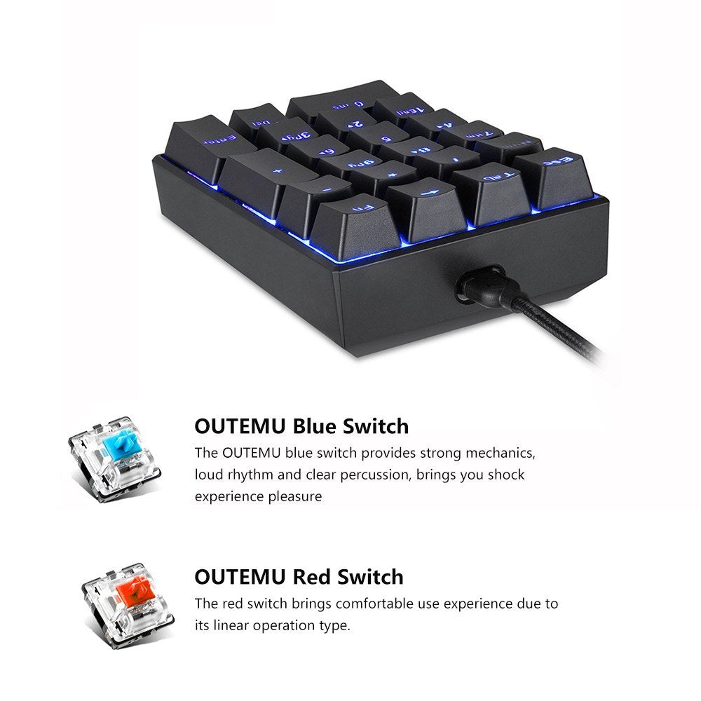 MOTOSPEED K23 Motospeed Back Light Wired USB Mechanical Keyboard with 21 Keys