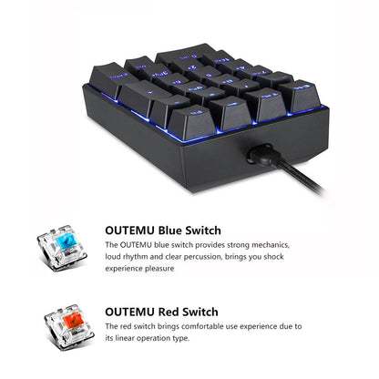 MOTOSPEED K23 Motospeed Back Light Wired USB Mechanical Keyboard with 21 Keys