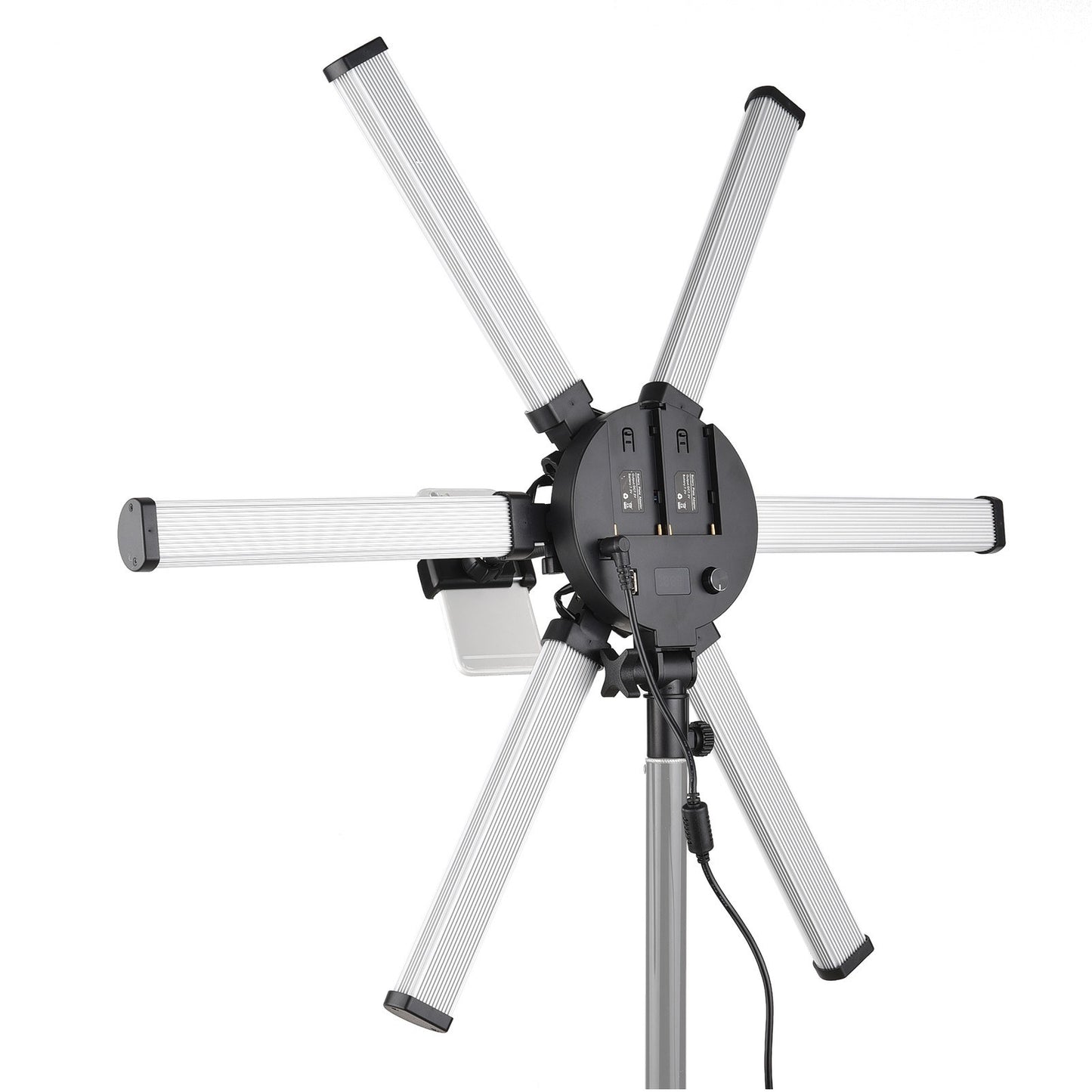 26 inch 54W Portable Foldable 6 Tubes Stick Beauty Light Adjustable 3200K-5600K Bi-color LED Fill Light CRI 90+ with Flexible Phone Holder for Live Streaming Vlogging Makeup Lighting