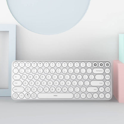 MIIIW MWXKT01 Bluetooth Keyboard Portable Mini Dual Mode (Bluetooth 4.2 + 2.4G) Wireless Keyboard with 85-Key Round Keycaps for Mac/iPad/iPhone/Windows/iOS/Android