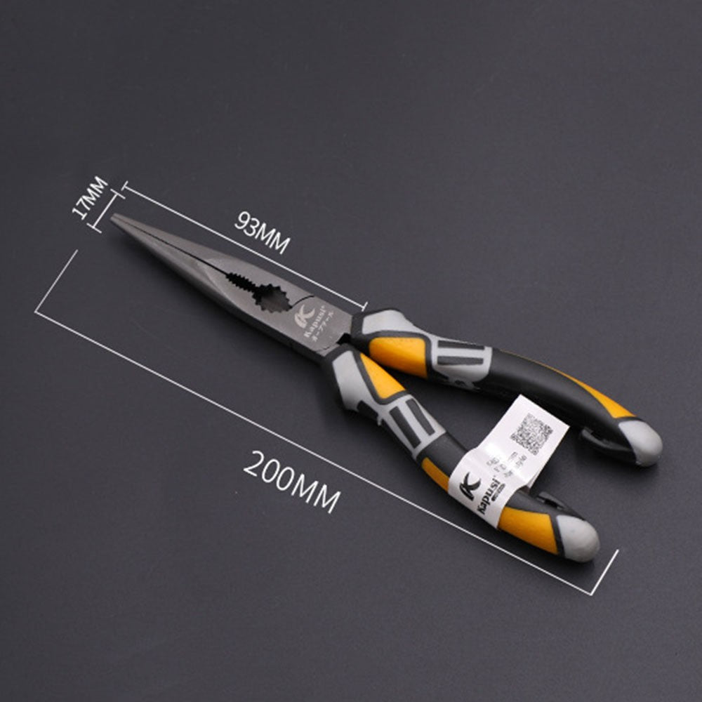 8" Long-nose Wire Cutter Plier Professional Electrician Plier Wire Stripper Chrome Vanadium Steel Handheld Wire Cutting Crimping Tool