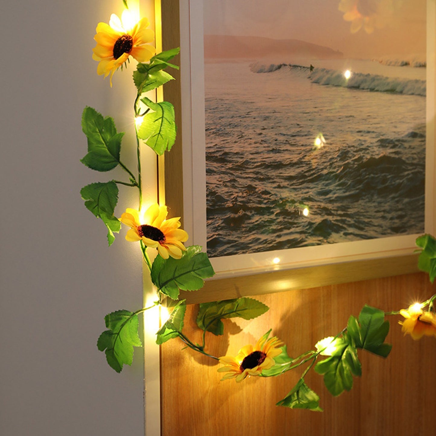 6.56ft 20LEDs Fairy String Lights Flower Shaped Decor Hanging Lights Waterproof Garden Patio Lighting for Wedding Party Christmas Halloween