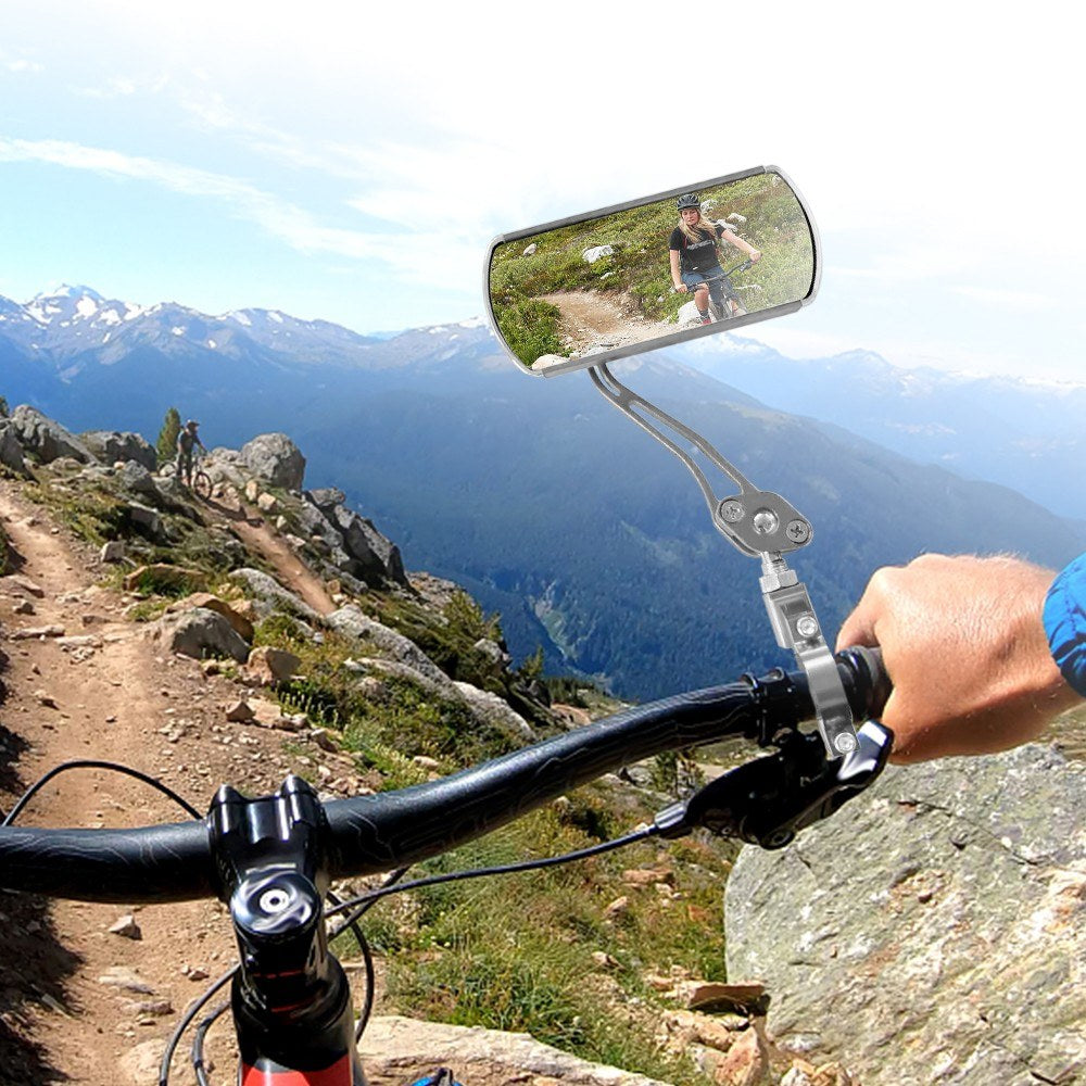 2Pcs Bike Rear View Mirror Rotatable Wide Angle Rear View Aluminum Alloy Safety Rearview Mirror