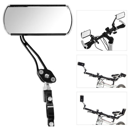 2Pcs Bike Rear View Mirror Rotatable Wide Angle Rear View Aluminum Alloy Safety Rearview Mirror