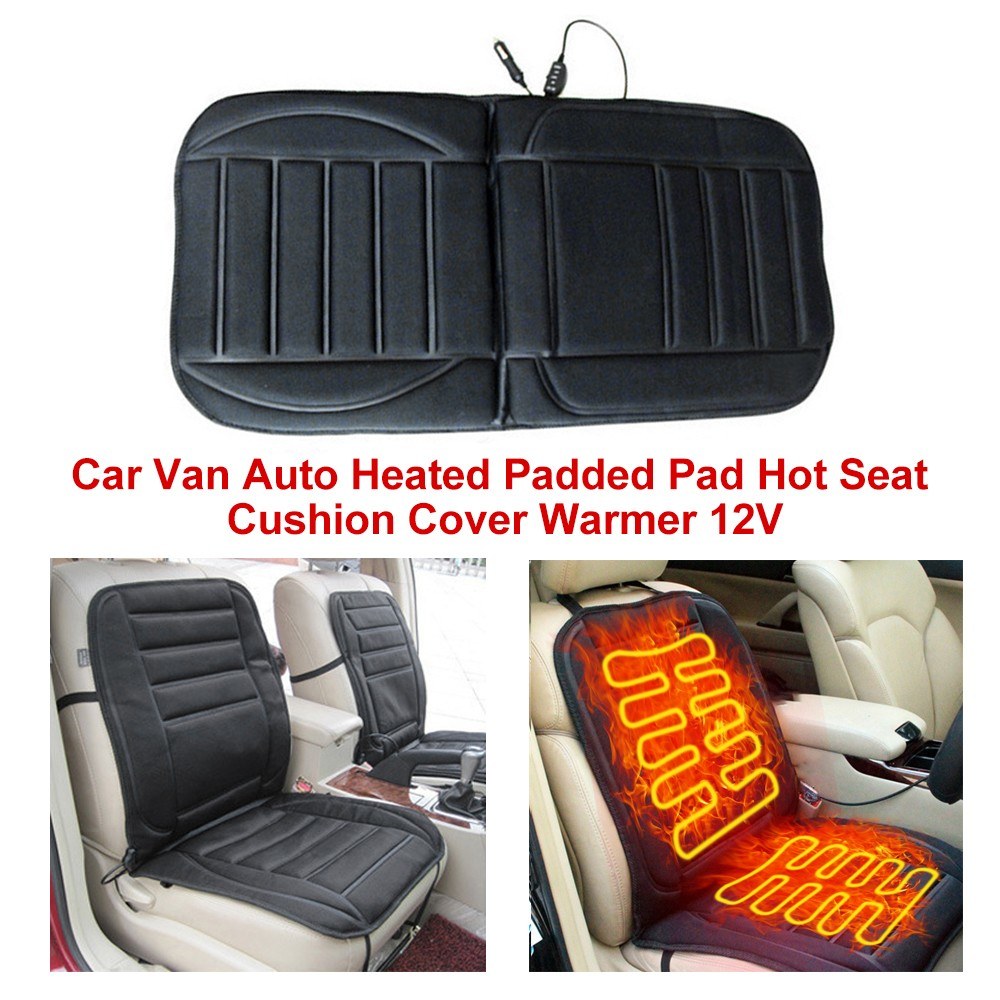 Car Van Auto Heated Padded Pad Non-slip Hot Seat Cushion Cover Warmer 12V