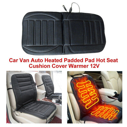 Car Van Auto Heated Padded Pad Non-slip Hot Seat Cushion Cover Warmer 12V