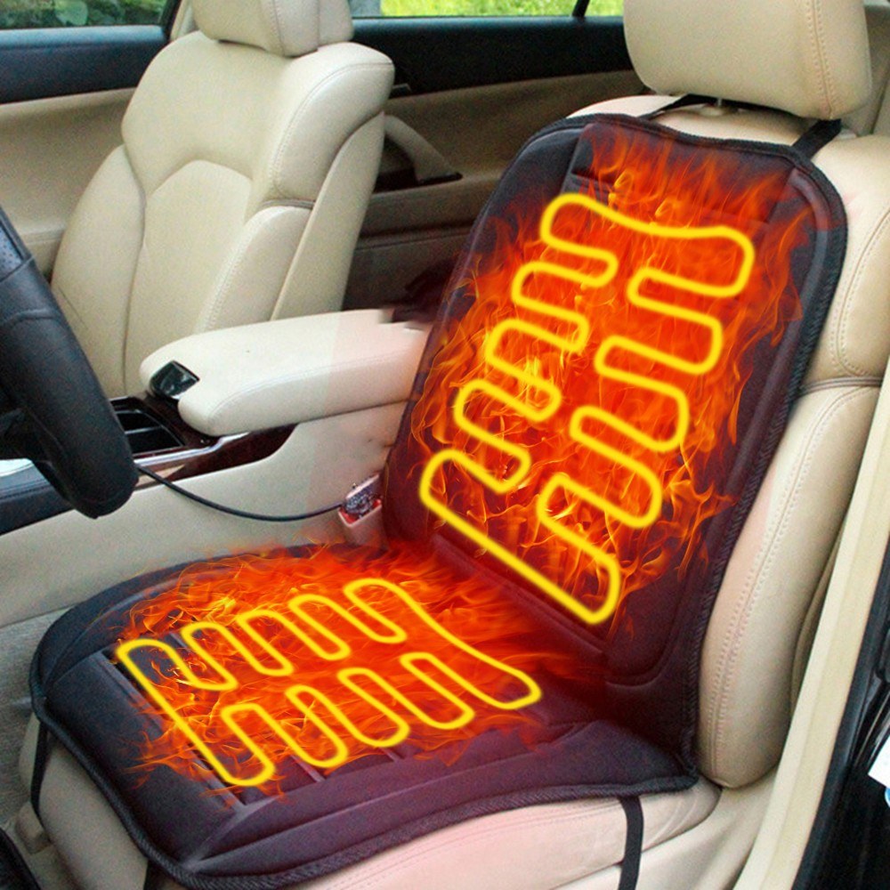 Car Van Auto Heated Padded Pad Non-slip Hot Seat Cushion Cover Warmer 12V