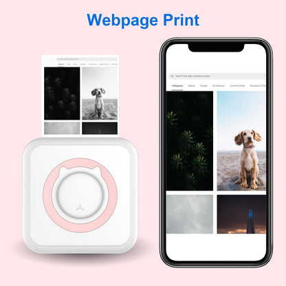 Mini Photo Printer Portable Thermal Printing Machine 203DPI Wireless Bluetooth Connection for Android iOS