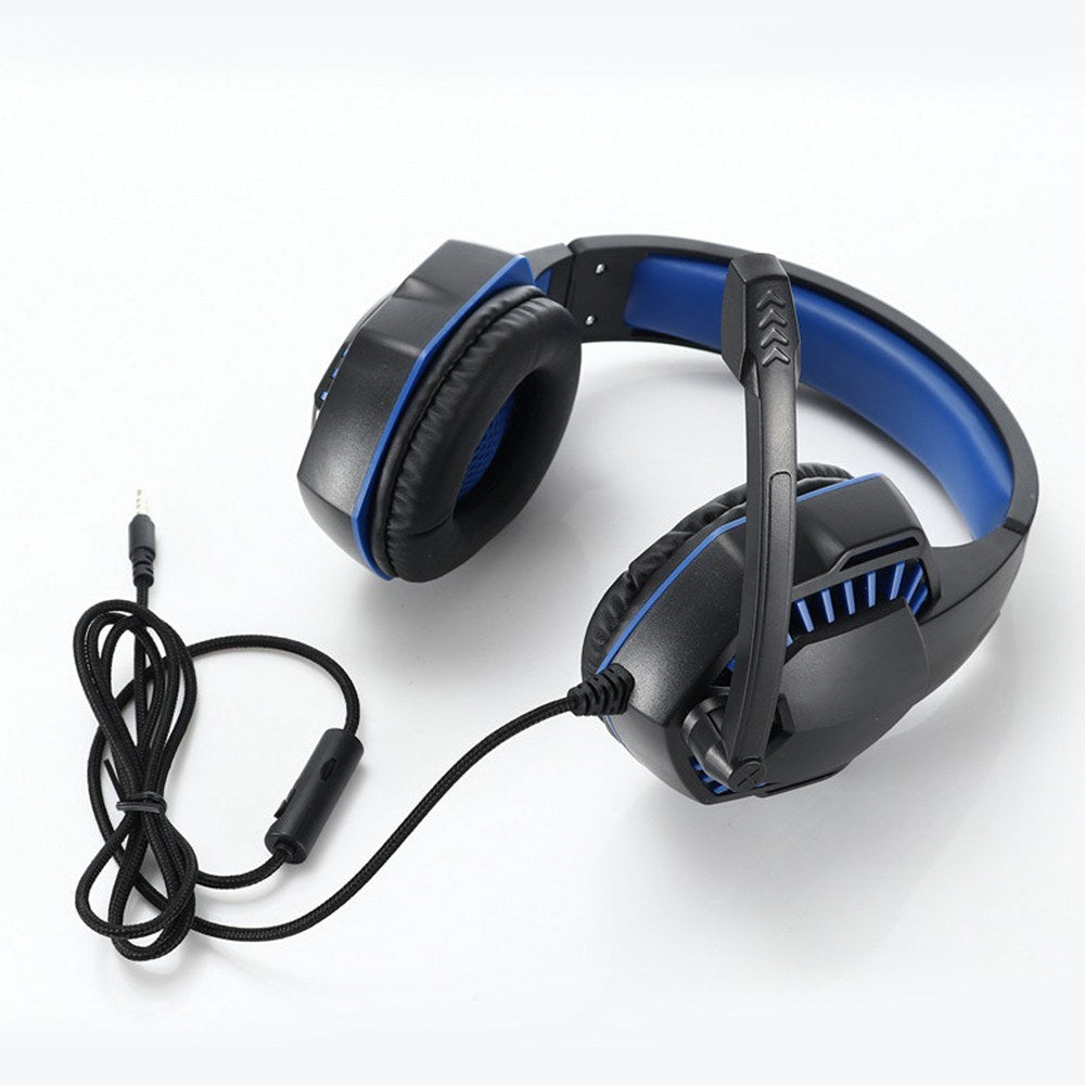 SY-GX20 Wired Headset Volume Control Noise Cancelling Gaming Headphone Earphone - Blue