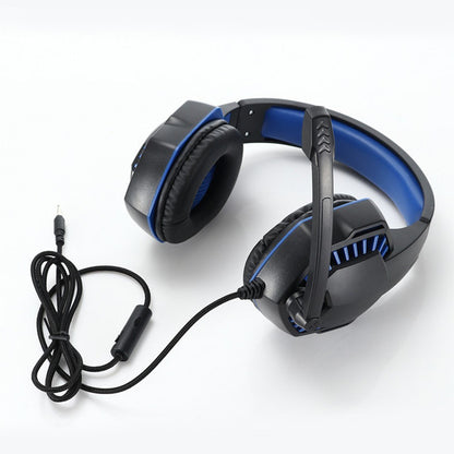 SY-GX20 Wired Headset Volume Control Noise Cancelling Gaming Headphone Earphone - Blue