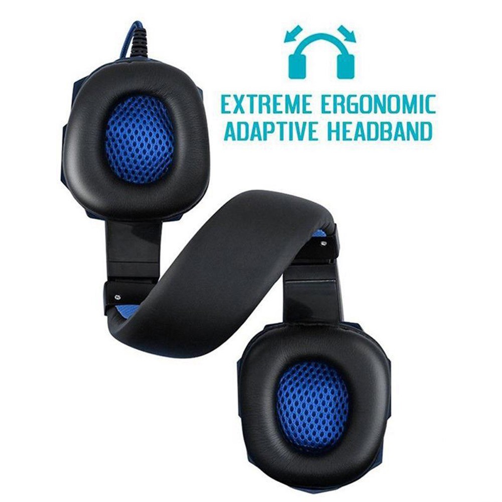 SY-GX20 Wired Headset Volume Control Noise Cancelling Gaming Headphone Earphone - Blue