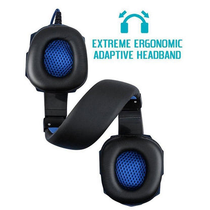 SY-GX20 Wired Headset Volume Control Noise Cancelling Gaming Headphone Earphone - Blue