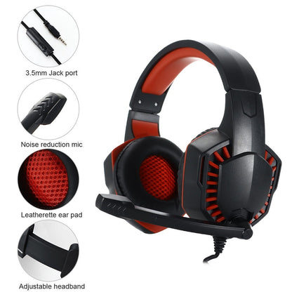 SY-GX20 Wired Headset Volume Control Noise Cancelling Gaming Headphone Earphone - Blue