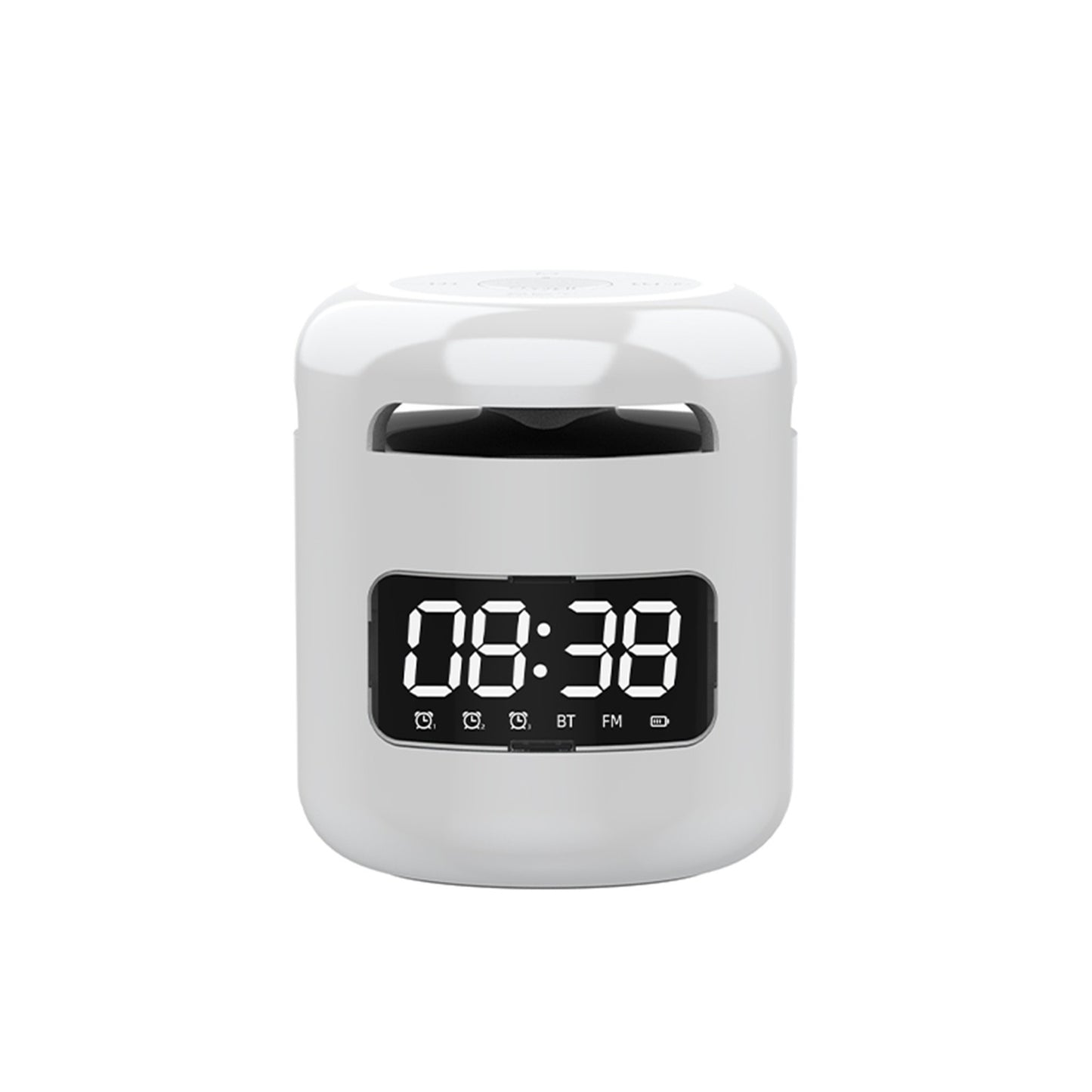 JM01 Hands-free Portable BT 5.0 Speaker Wireless Alarm Clocks Loudspeakers with Mic