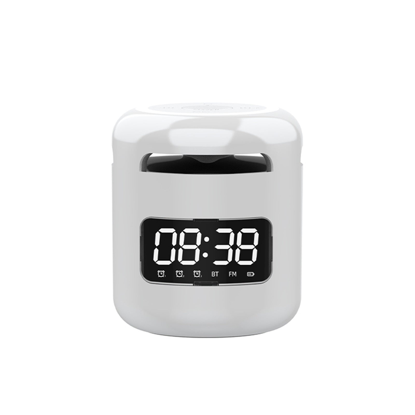 JM01 Hands-free Portable BT 5.0 Speaker Wireless Alarm Clocks Loudspeakers with Mic