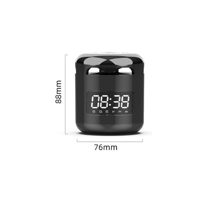 JM01 Hands-free Portable BT 5.0 Speaker Wireless Alarm Clocks Loudspeakers with Mic