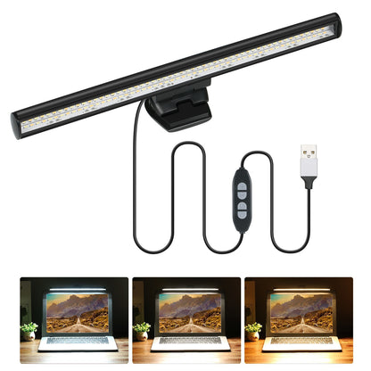 TOMSHINE e-Reading Monitor Light for Laptop USB Operated Dimmable Eye-caring Screen Lamp 3 Color Temperature and Adjustable 10 Brightness Levels