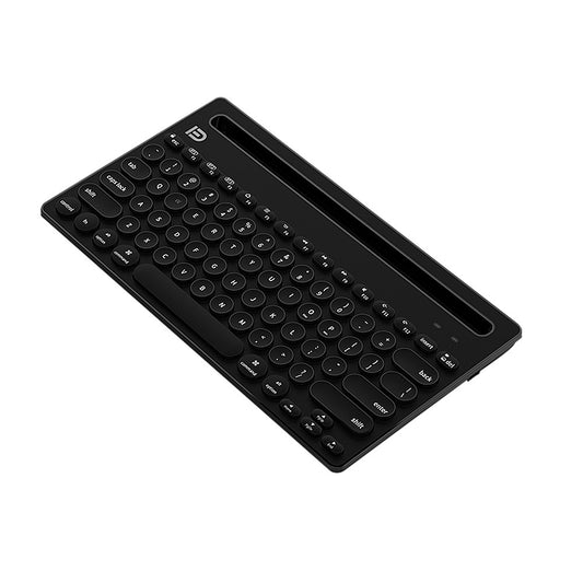 FUDE IK3381 Wireless Bluetooth Keyboard Portable Multifunction Keyboard with Round Keycap Support 3 Devices for Office Home
