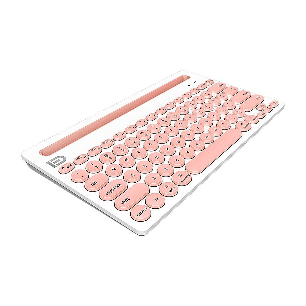 FUDE IK3381 Wireless Bluetooth Keyboard Portable Multifunction Keyboard with Round Keycap Support 3 Devices for Office Home