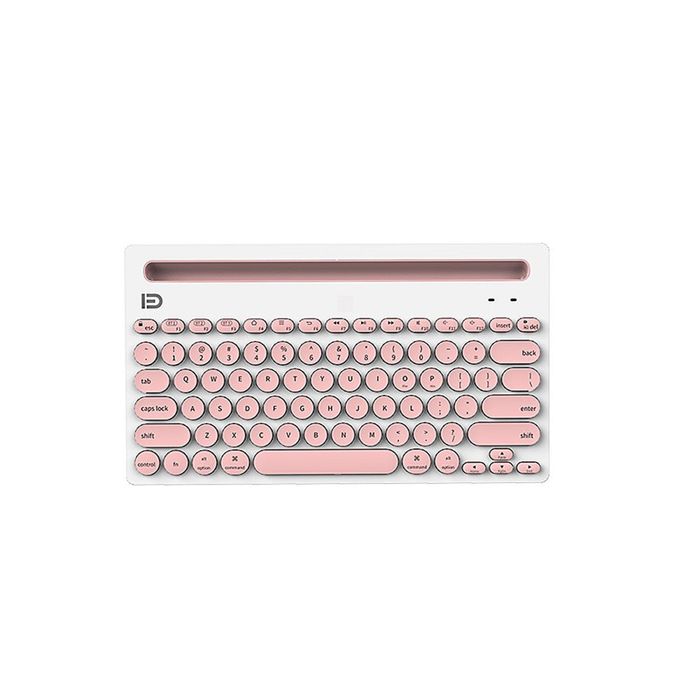FUDE IK3381 Wireless Bluetooth Keyboard Portable Multifunction Keyboard with Round Keycap Support 3 Devices for Office Home
