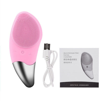 Facial Cleansing Brush Silicone Beauty Massager Electric 5 Speed Sonic Vibrating Scrubber for Deep Cleanser with IPX7 Waterproof