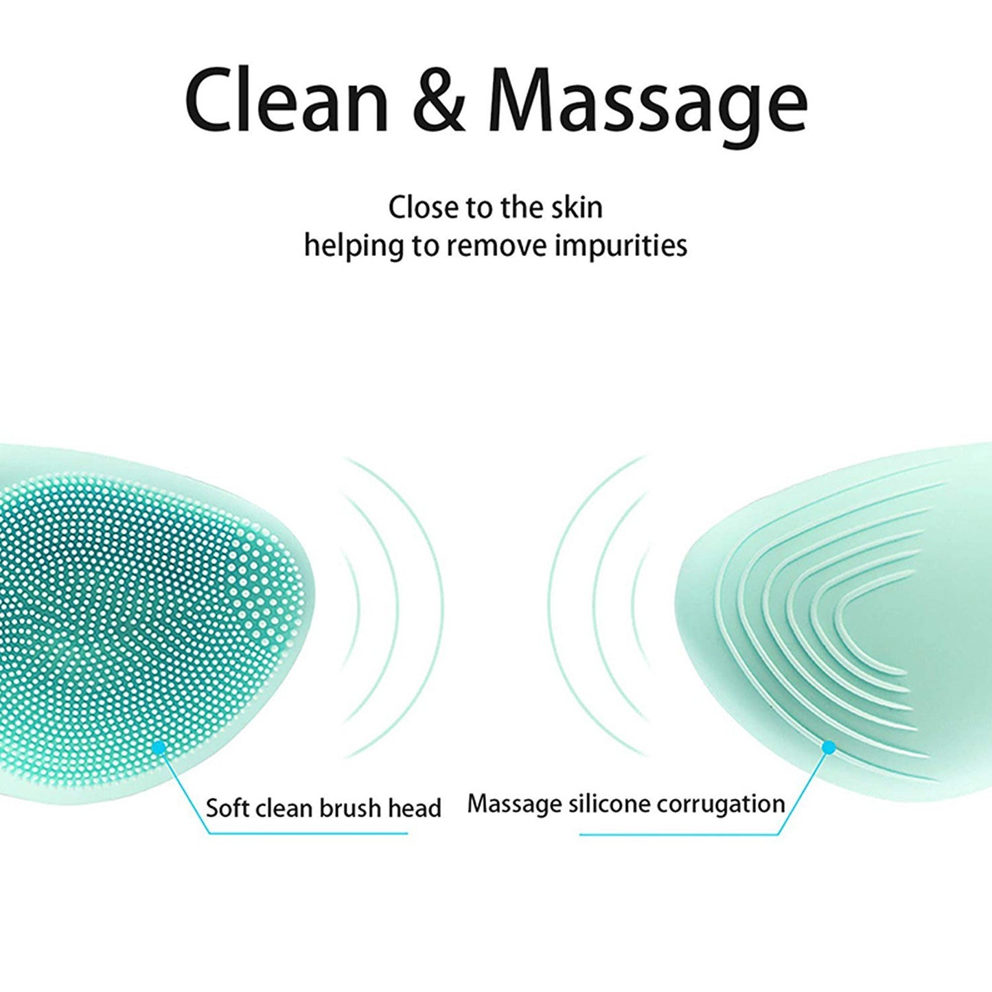 Facial Cleansing Brush Silicone Beauty Massager Electric 5 Speed Sonic Vibrating Scrubber for Deep Cleanser with IPX7 Waterproof