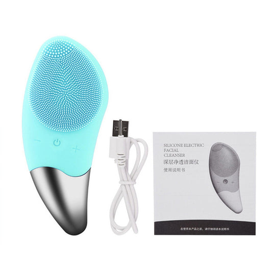 Facial Cleansing Brush Silicone Beauty Massager Electric 5 Speed Sonic Vibrating Scrubber for Deep Cleanser with IPX7 Waterproof