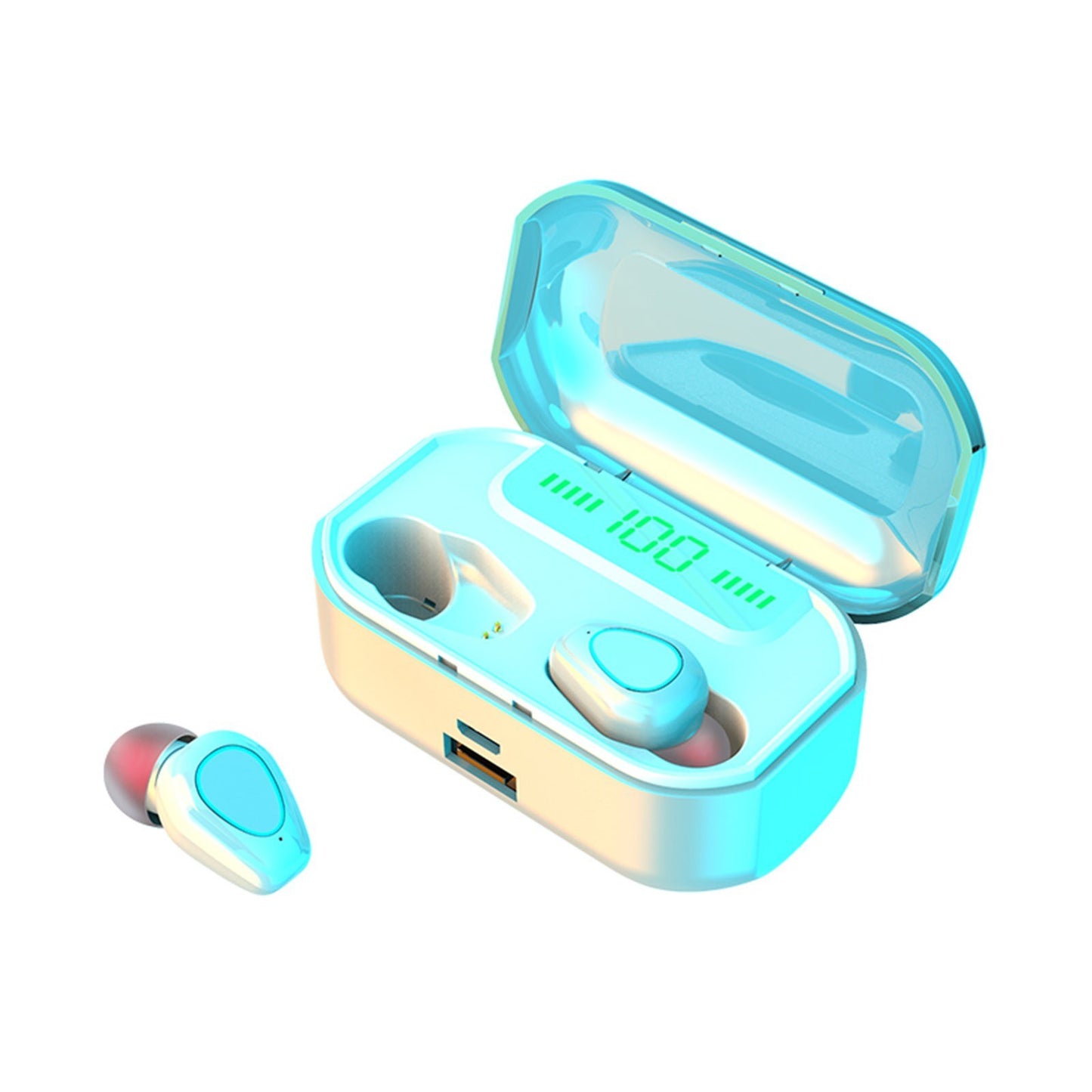 MR-G20 Wireless LED Display HD Call BT 5.1 Mini Sport Headsets Earphone Earbuds with Mic