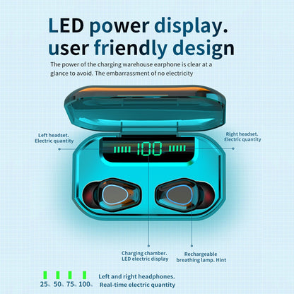 MR-G20 Wireless LED Display HD Call BT 5.1 Mini Sport Headsets Earphone Earbuds with Mic