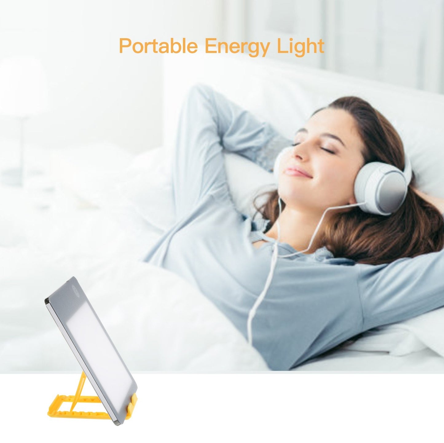 3-Level Adjustable Brightness Portable Energy Light UV-Free 10000 Lux LED Bright Lamp  Natural Sunlight Table Lamp with Stand for Home Office