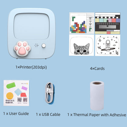 Portable Thermal Printing Mini Pocket Photo Printing Machine 203DPI Wireless Bluetooth Connection for Picture Lable DIY Handcraft List Meno Notes Journal Receipt Paper Instant Printer Sticker Study Work Office