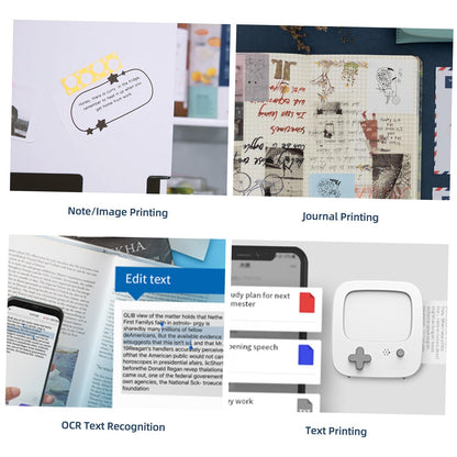 Portable Thermal Printing Mini Pocket Photo Printing Machine 203DPI Wireless Bluetooth Connection for Picture Lable DIY Handcraft List Meno Notes Journal Receipt Paper Instant Printer Sticker Study Work Office