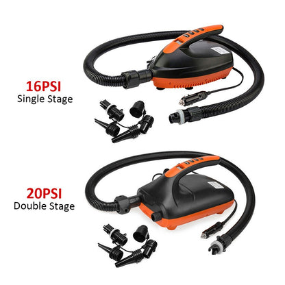 16PSI High-Pressure Air Pump Dual Stage Inflation and Deflation Function Pump with 6Pcs Nozzles