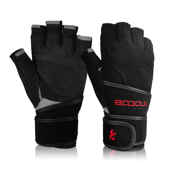 1 Pair Fingerless Anti-Slip Shock-Absorbing Gloves Outdoor Multi-function Sports Gloves for Fitness Cycling Training Outdoor Sports