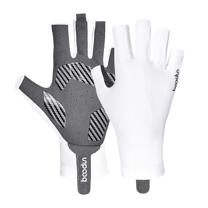 1 Pair Half Finger Gloves Stretchy Anti-Slip Gloves for Outdoor Cycling Hiking Driving
