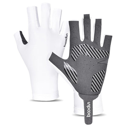 1 Pair Half Finger Gloves Stretchy Anti-Slip Gloves for Outdoor Cycling Hiking Driving