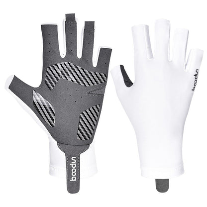 1 Pair Half Finger Gloves Stretchy Anti-Slip Gloves for Outdoor Cycling Hiking Driving