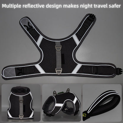 Dog Harness Dog Leash Reflective and Padded Harness with Handle for Small Medium Large Dogs Cats Rabbits