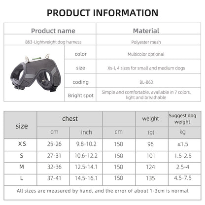 Dog Harness Dog Leash Reflective and Padded Harness with Handle for Small Medium Large Dogs Cats Rabbits