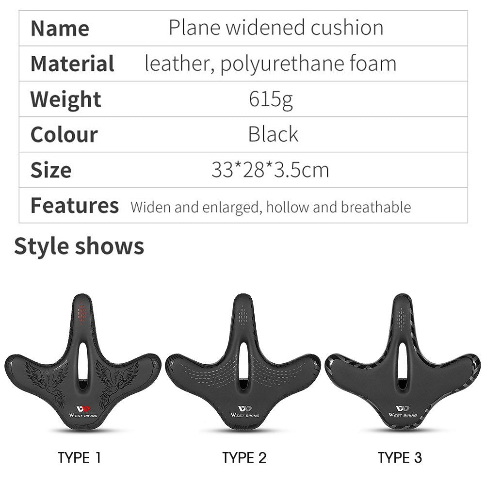 WEST BIKING Bike Seat Road Bike Saddle Comfort Ergonomic Waterproof Saddle Replacement with Wide Cushion