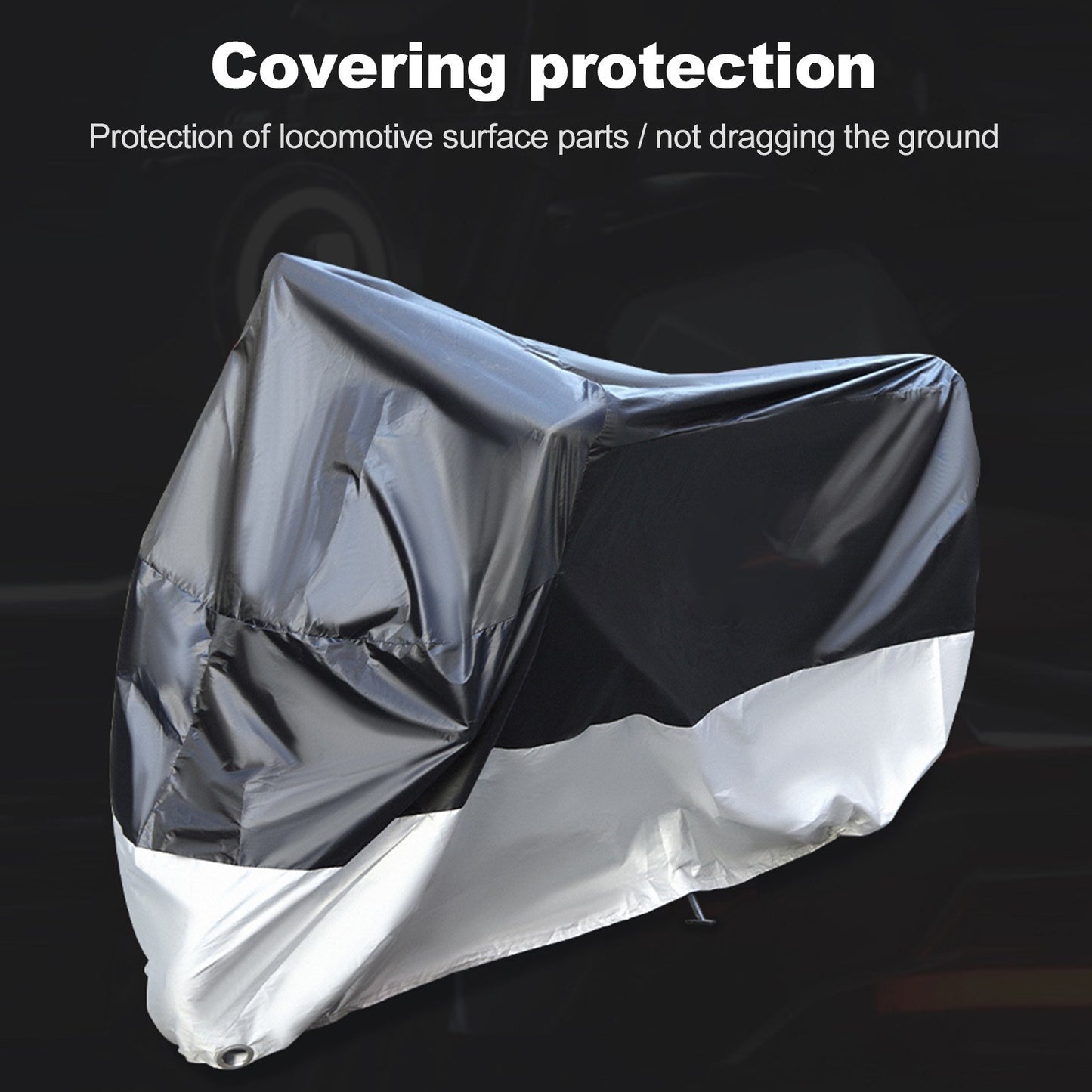 BSDDP 200x90x100cm Motorcycle Cover with Keyhole Oxford Cloth Waterproof Dustproof Motorbike Outdoor Protective Hood Cover