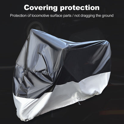 BSDDP 200x90x100cm Motorcycle Cover with Keyhole Oxford Cloth Waterproof Dustproof Motorbike Outdoor Protective Hood Cover
