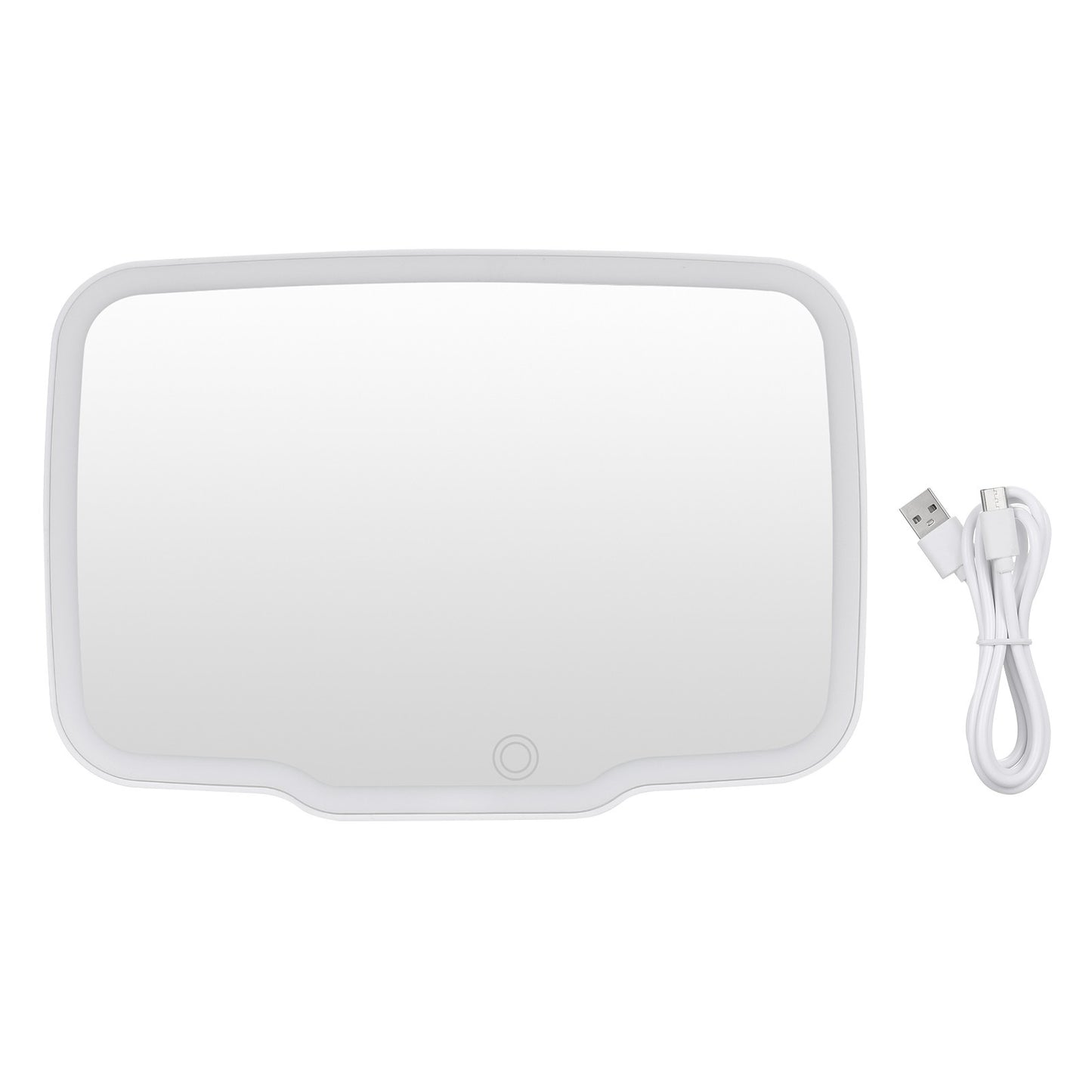 Car Sun Visor Vanity Mirror Rechargeable Makeup Mirror Dimmable Rear View Sun-Shading Cosmetic Mirror