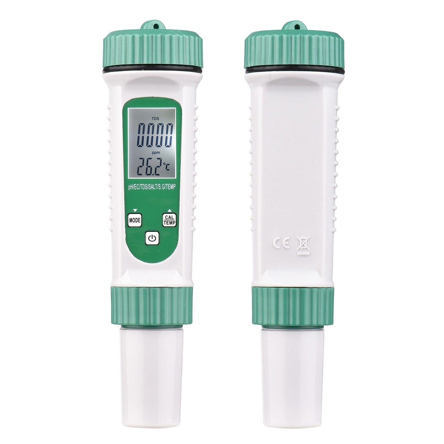 6 in 1 Digital Water Quality Tester PH/EC/TDS/SALT/S.G/Temperature Monitor Portable Testing Meter Analyzer for Drinking Water Aquarium Hydroponics Lab