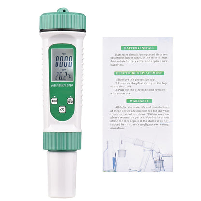 6 in 1 Digital Water Quality Tester PH/EC/TDS/SALT/S.G/Temperature Monitor Portable Testing Meter Analyzer for Drinking Water Aquarium Hydroponics Lab