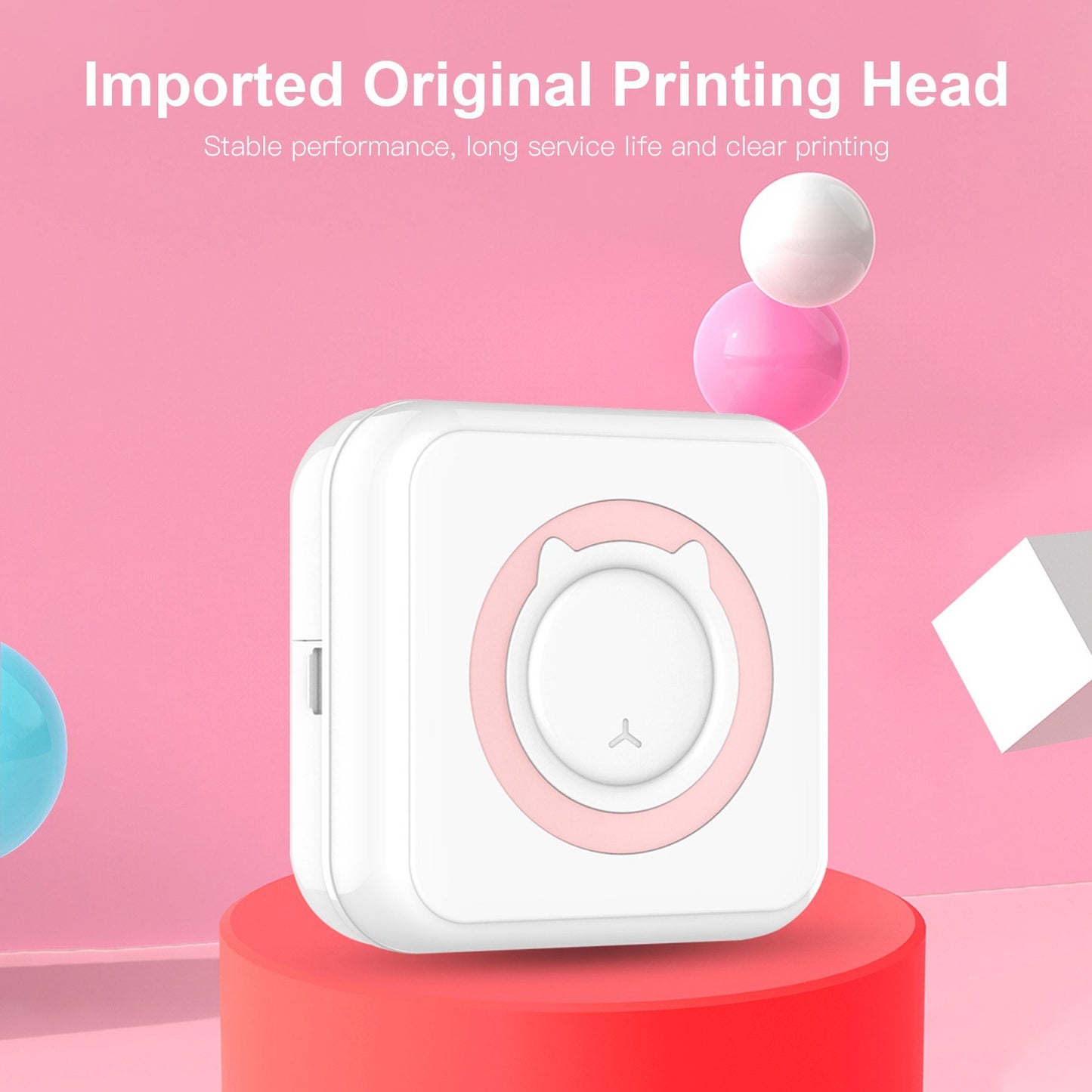 BT Connection Photo Printer Wireless Instant Mini Portable Multi-functional Printer with 11 Paper Rolls for iOS Android Smartphone